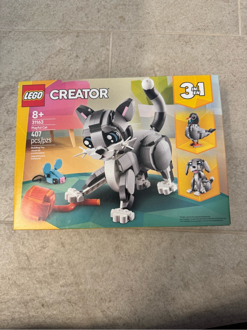 New Lego Creator Playful Cat Pigeon Dog Building Set 3 in 1 toy